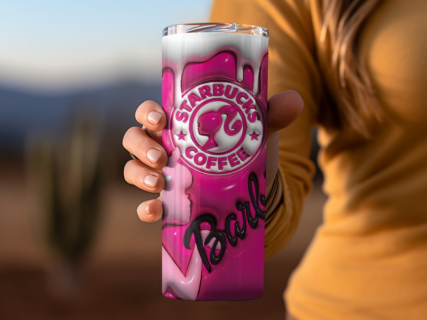 Starbucks Barbie Logo Decaf Shots Syrup Milk Drink Tumblers