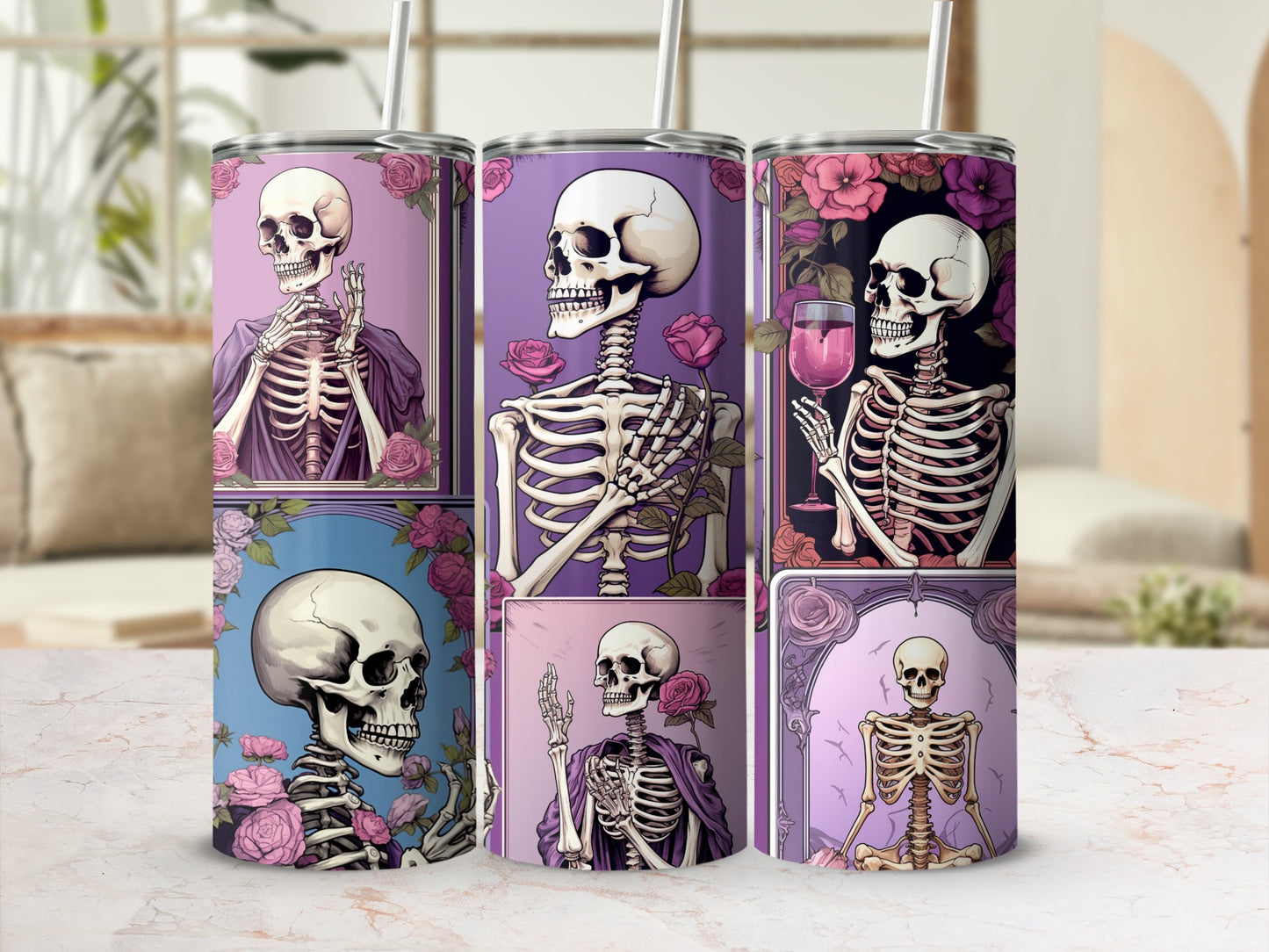 Skeleton Art Collection Insulated Stainless Steel Tumblers