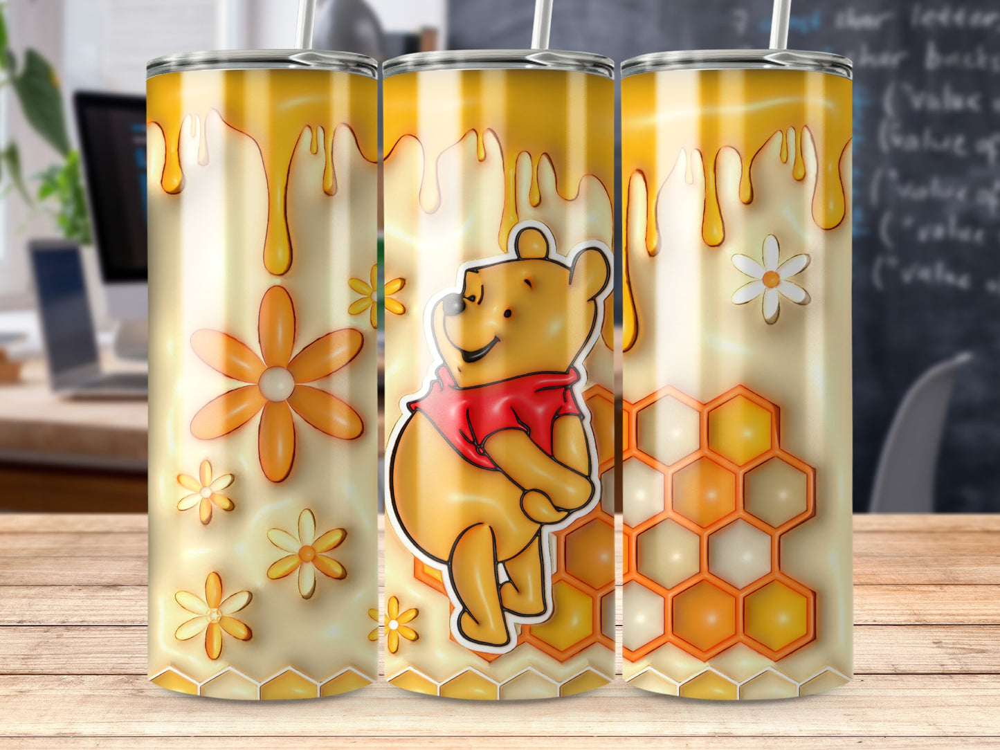 Winnie the Pooh Honey Themed Tumbler with Cute Design
