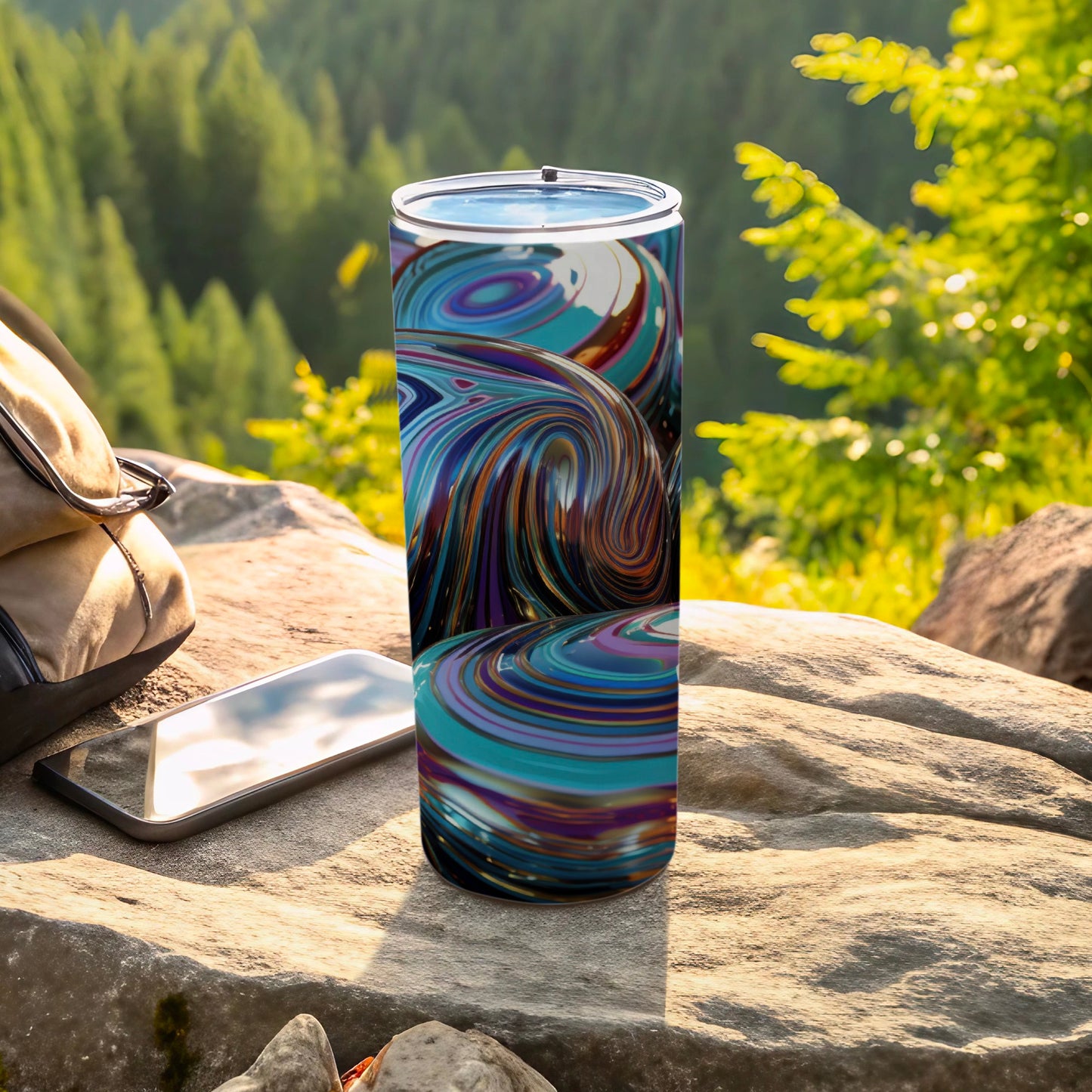 Vibrant Swirling Abstract Visual Art Tumbler product type