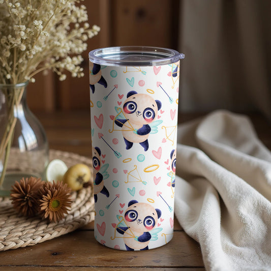 Cute Panda and Hearts Design Travel Mug