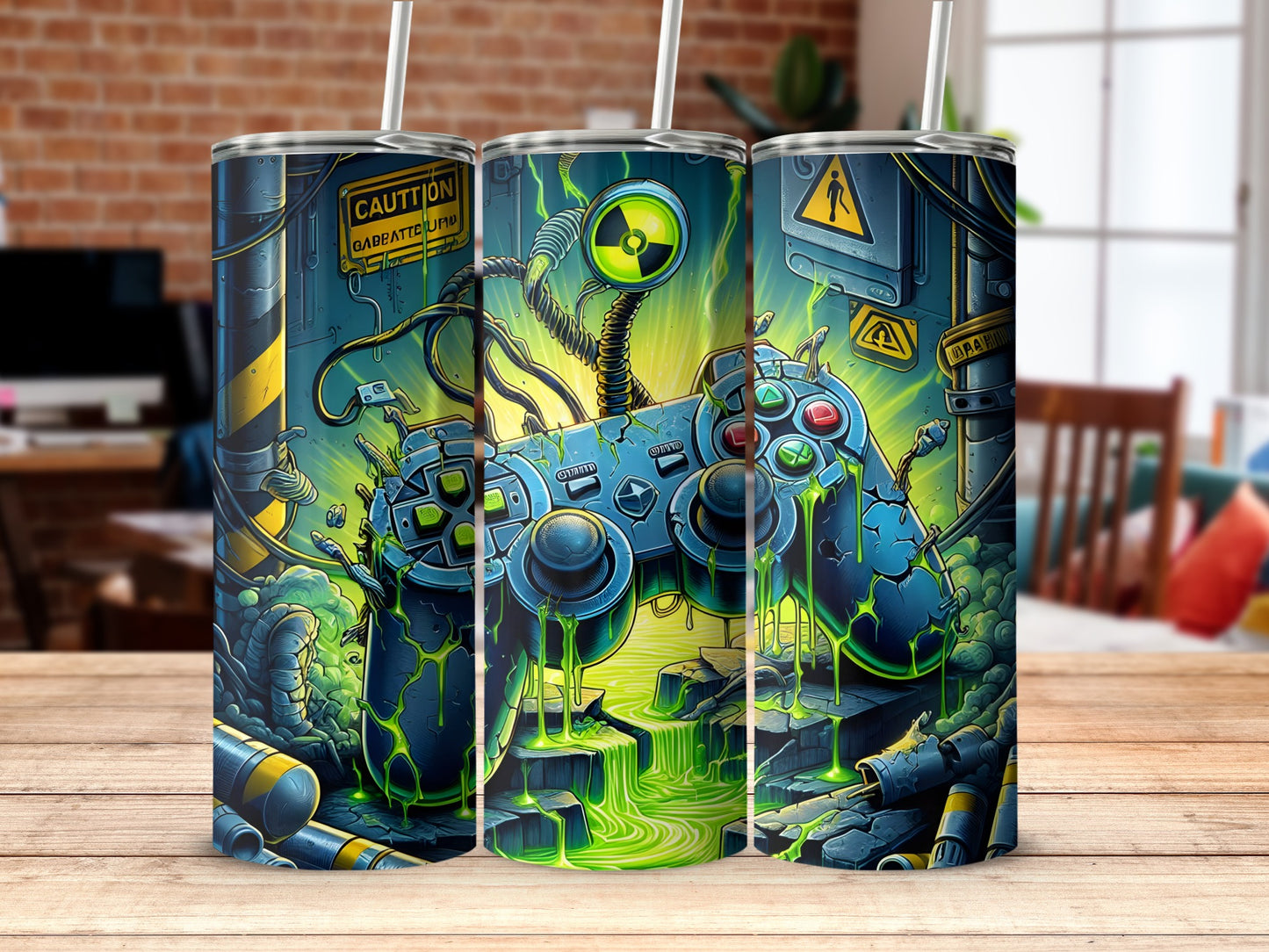 Cool Futuristic Gamer Controller Thermos Flask