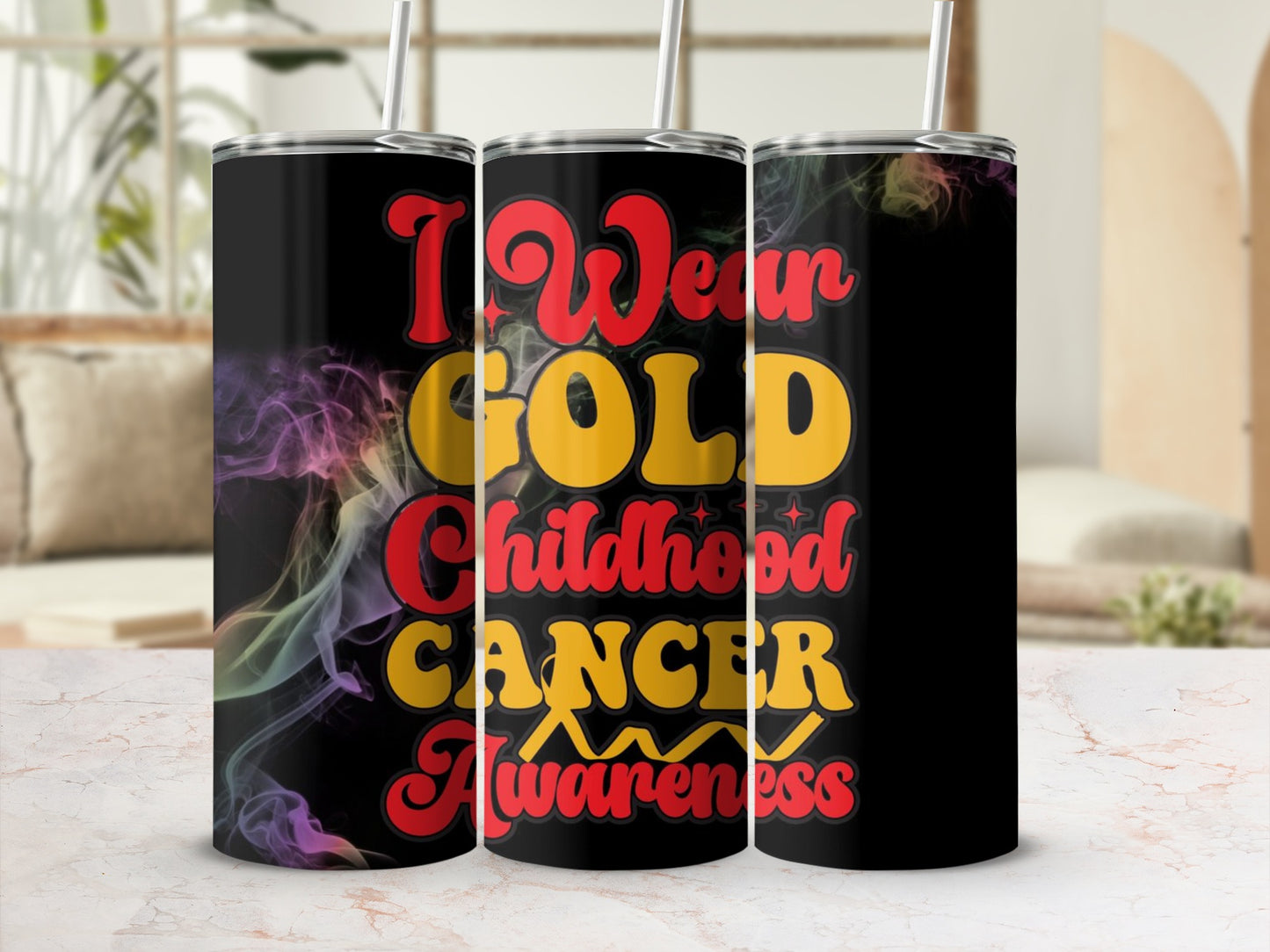 I Wear Gold Childhood Cancer Awareness Tumbler