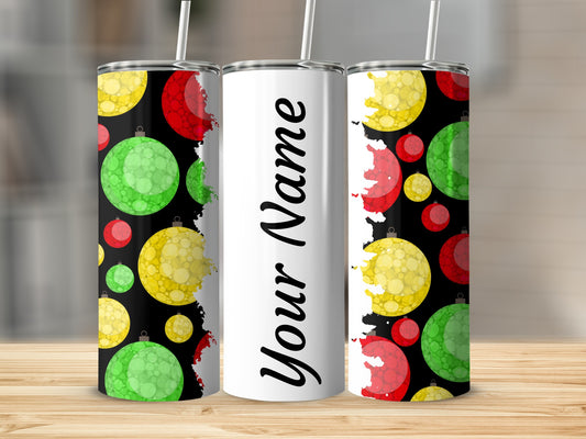 Customizable Festive Ornaments Design Tumbler