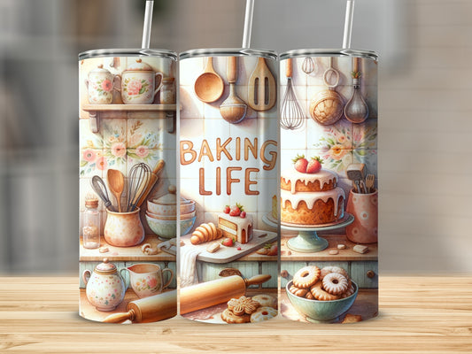 Baking Life Utensils Pastries Kitchen Scene Tumbler product type
