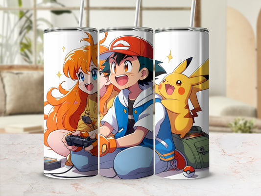 Colorful Anime Character Tumbler with Straw