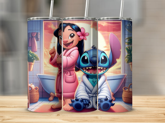 Lilo and Stitch Bathroom Scene Design Tumbler