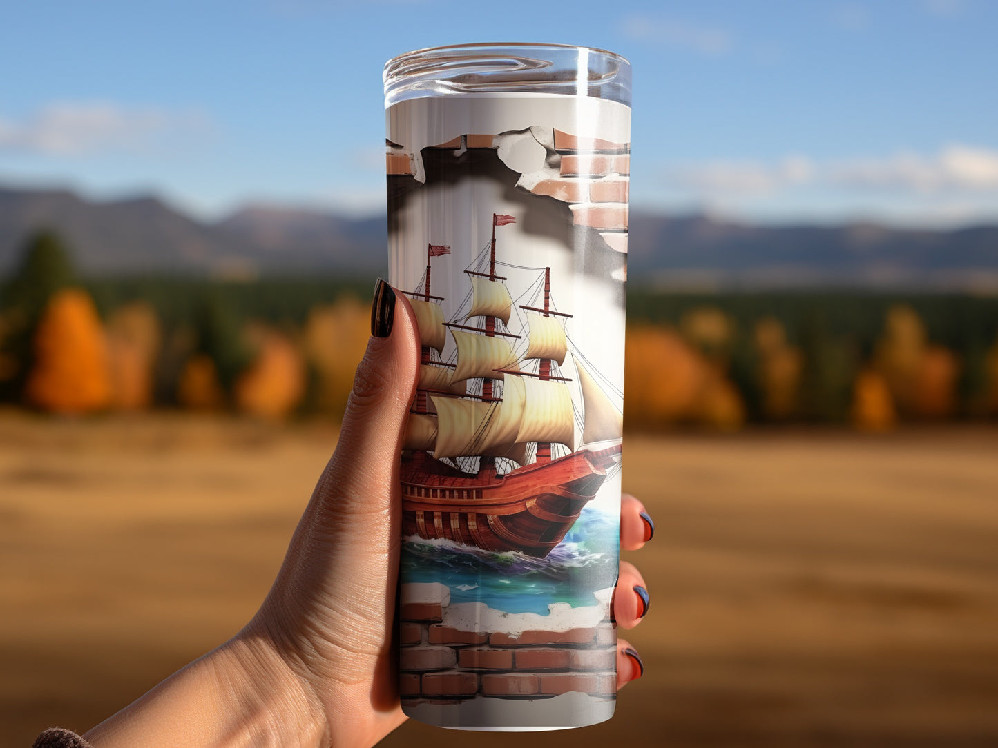 Beautiful Scenic Sailboat Design Tumbler for Travelers