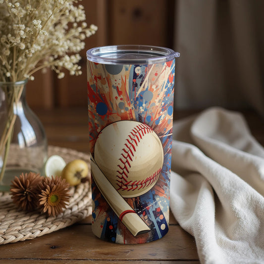 Artistic Baseball Themed Tumbler for Sports Lovers