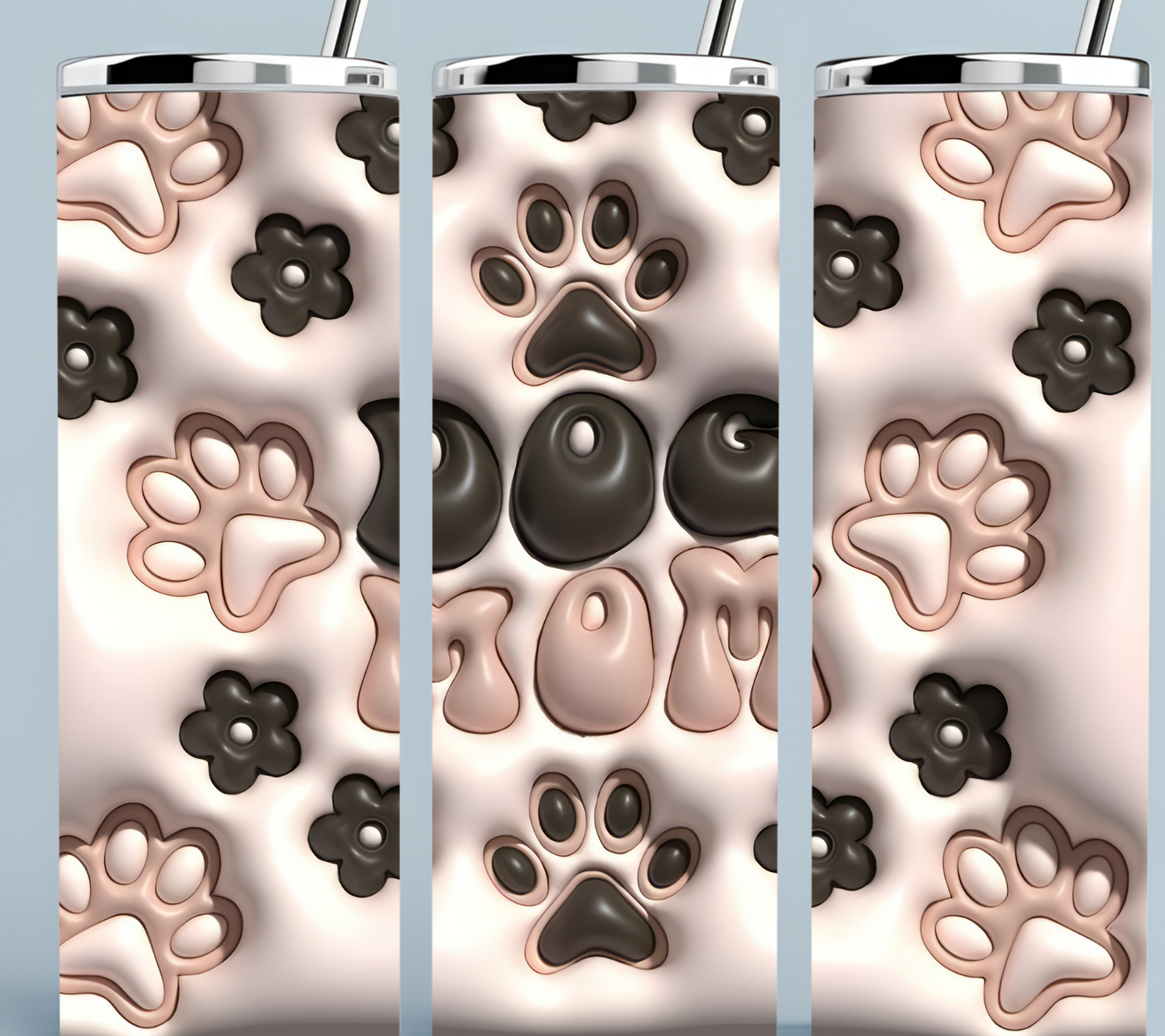 Dog Mom 3D inflated tumbler