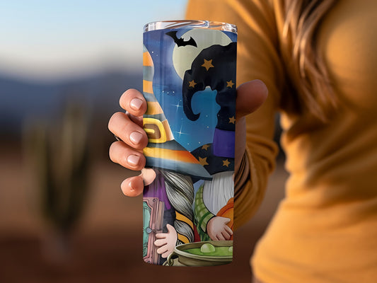 Halloween Themed Gnome and Witch Hat Tumbler Product