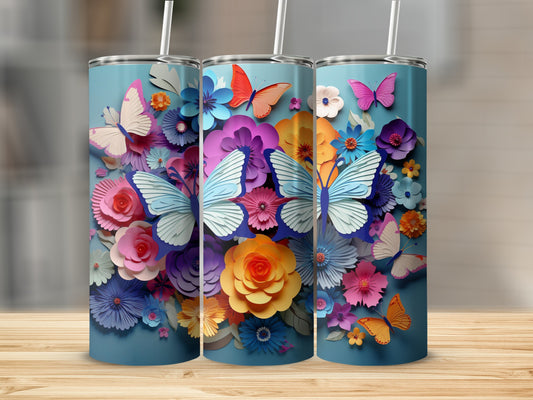 Vibrant Paper Cut Butterfly Flowers Garden product type
Paper cut design, Butterfly art, Floral pattern, Vibrant colors, Garden theme, Layered flowers, 3D effect art, Colorful butterflies, Spring design, Summer pattern, Nature inspired, Artistic print, Tumbler design, Custom print, Unique art, Whimsical design, Aesthetic floral, Bright colors, Meadow art, Pop art floral