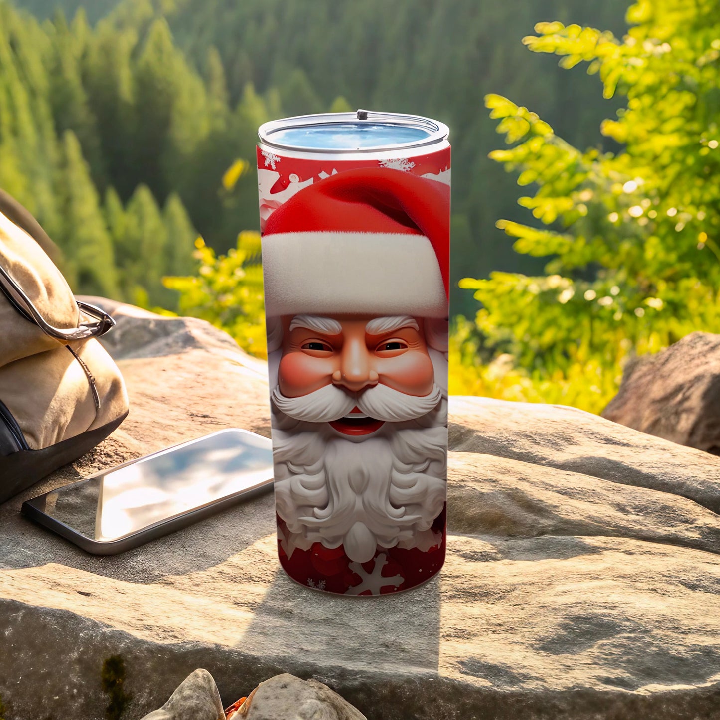Festive Santa Claus Insulated Travel Tumbler Cup