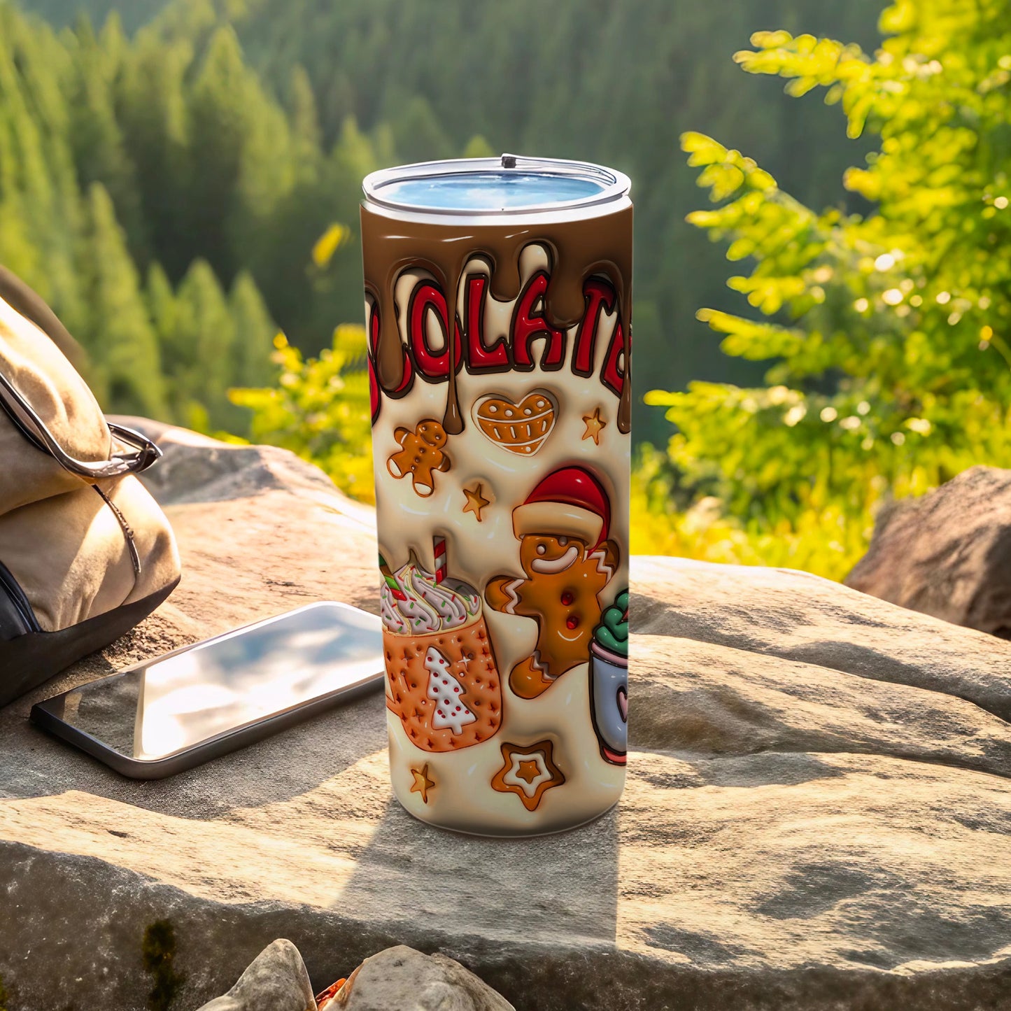 Festive Holiday Design Gingerbread Scene Tumbler