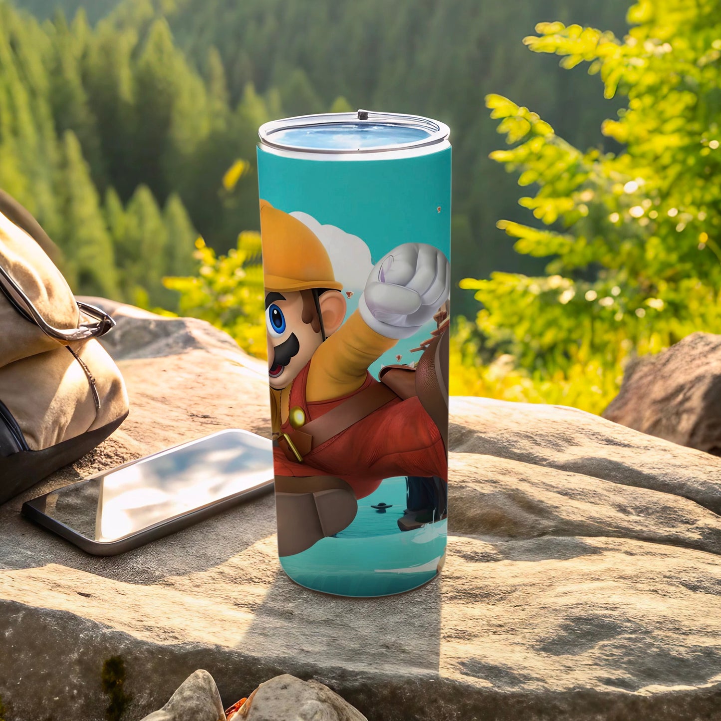 Colorful Character Scene Tumbler with Forest Background