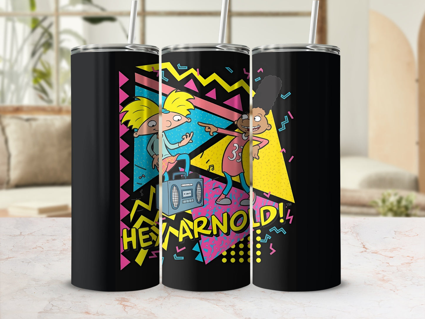 Hey Arnold Retro Graphic Design Tumbler Cup