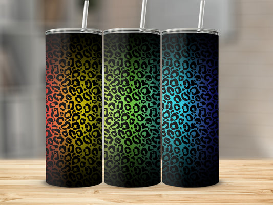 Rainbow Leopard Gradient Pattern Tumbler product type