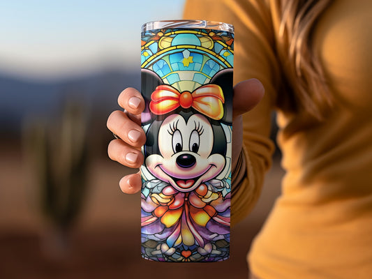 Minnie Mouse Glass Design Insulated Travel Tumbler