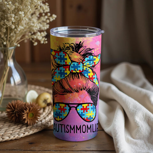 Autism Mom Life Colorful Design Tumbler Product