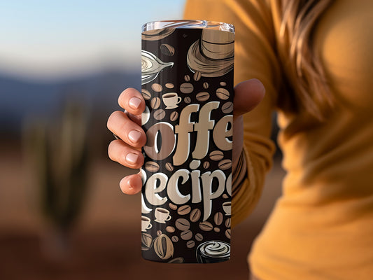 Coffee Recipe Themed Insulated Travel Mug