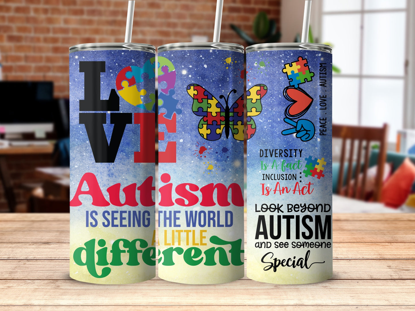 Love Autism Design Tumblers Look Beyond Autism Diverse