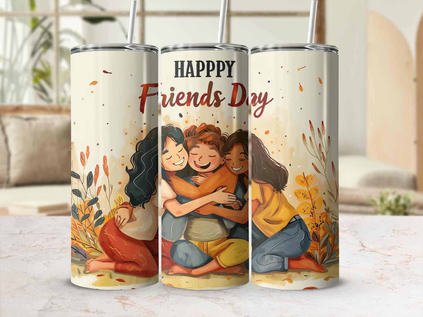 Happy Friends Day Stainless Steel Tumbler Cup