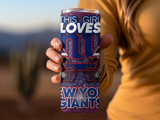 This Girl Loves New York Giants Team Football Tumblers