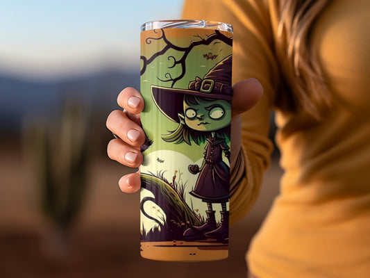 Spooky Witch Green Cartoon Character Design Tumbler