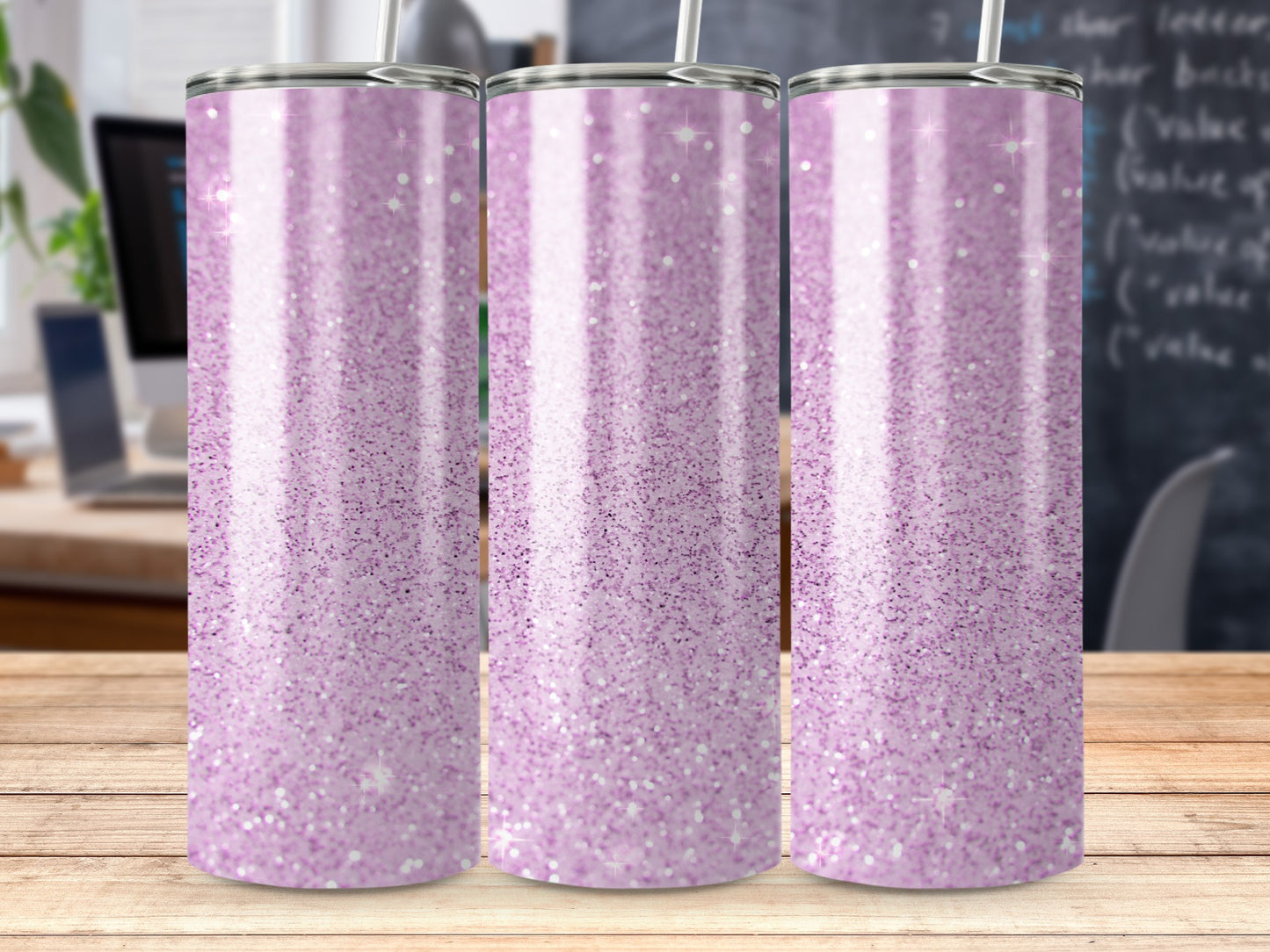 Glittery lavender sparkle tumbler ideal for everyday use