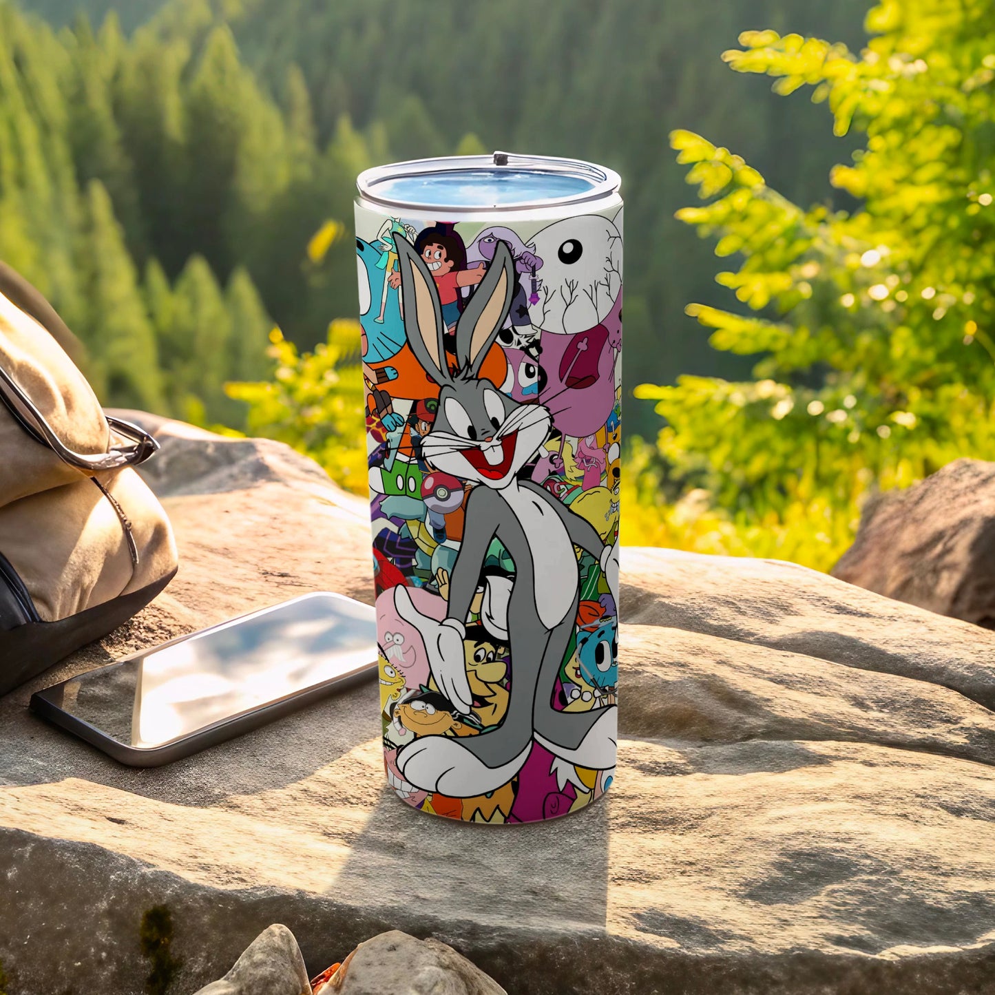 Colorful Cartoon Characters Outdoor Adventure Tumbler