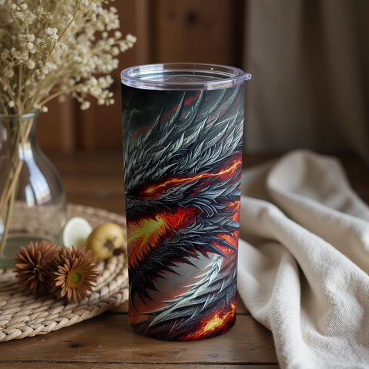 Dragon Flame Artwork Stainless Steel Travel Tumbler