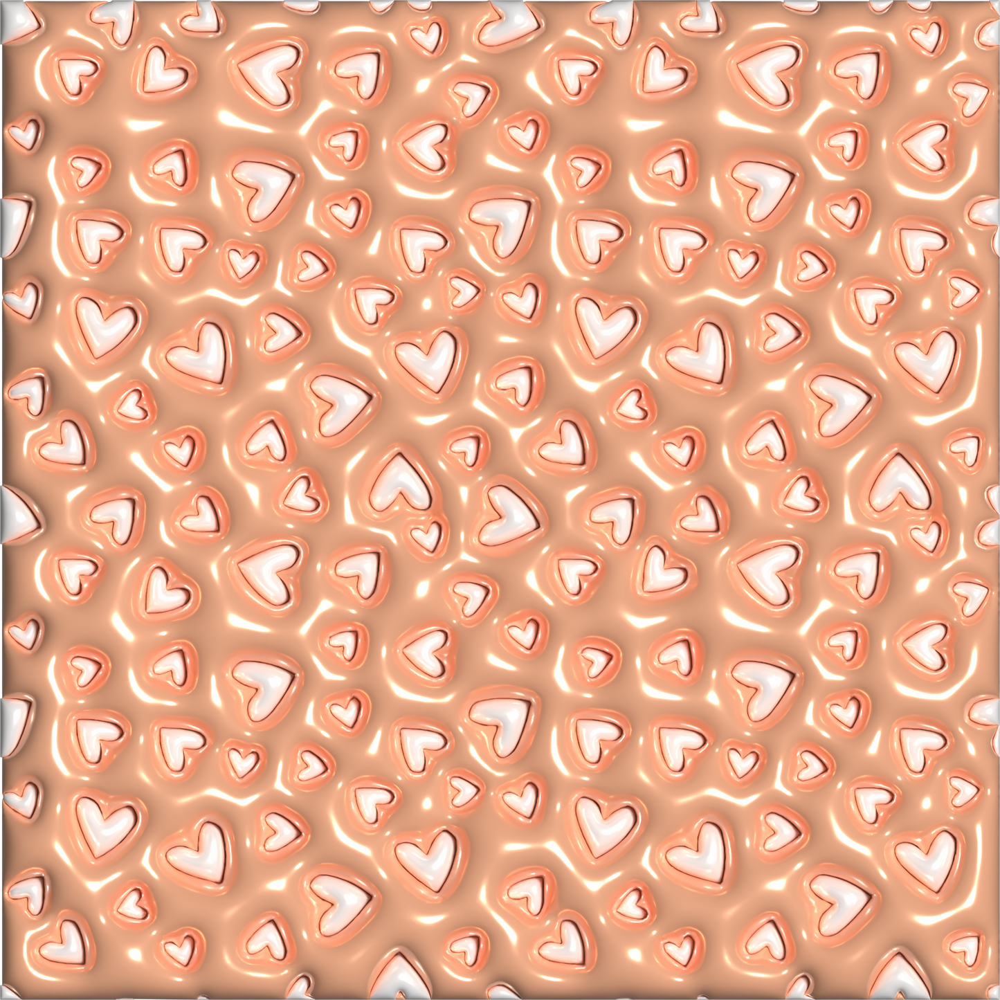 3D Puff Peach heart tumbler for Valentine's Day