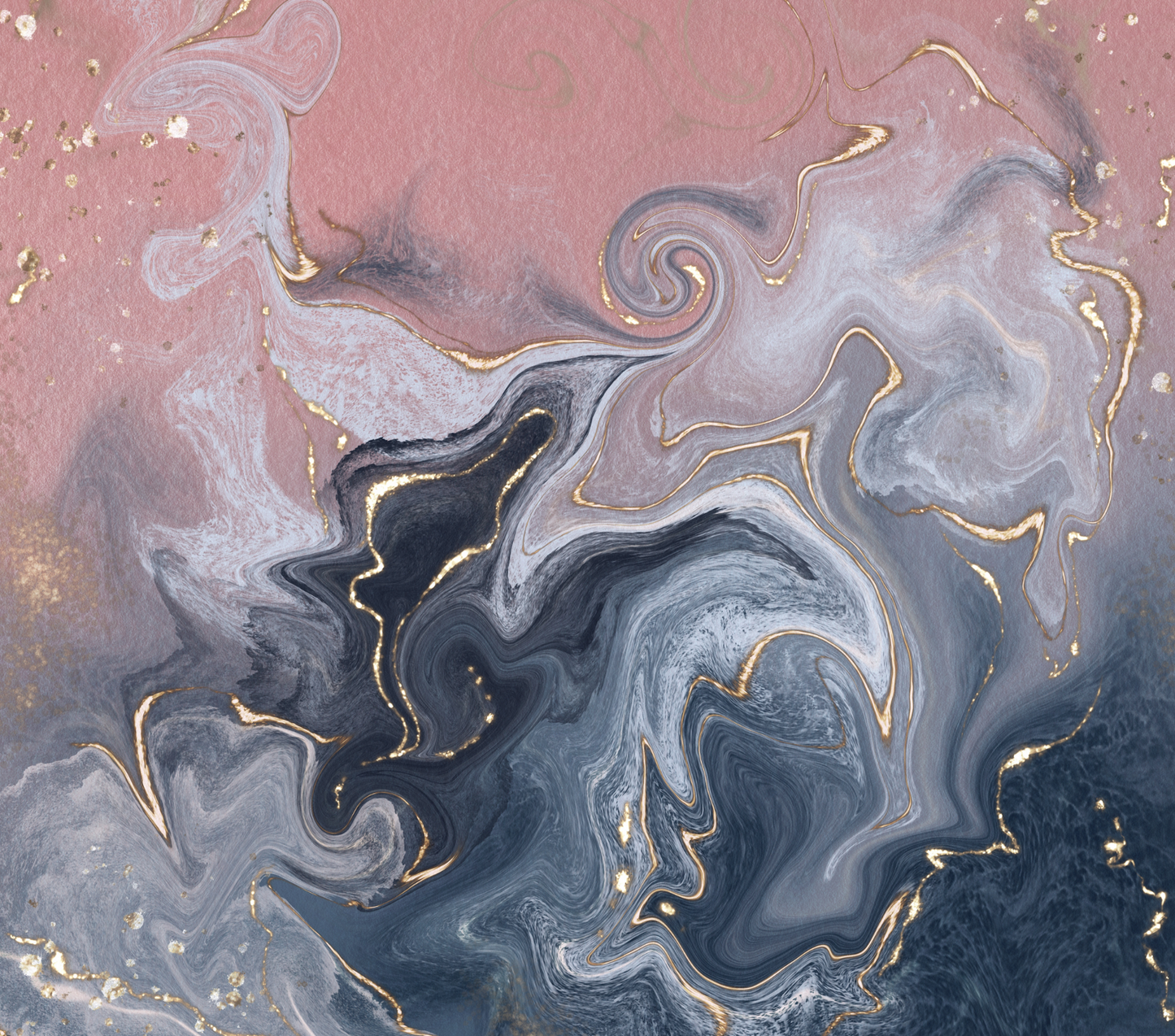 Marble Effect Pink and Blue with gold fleck tumbler
