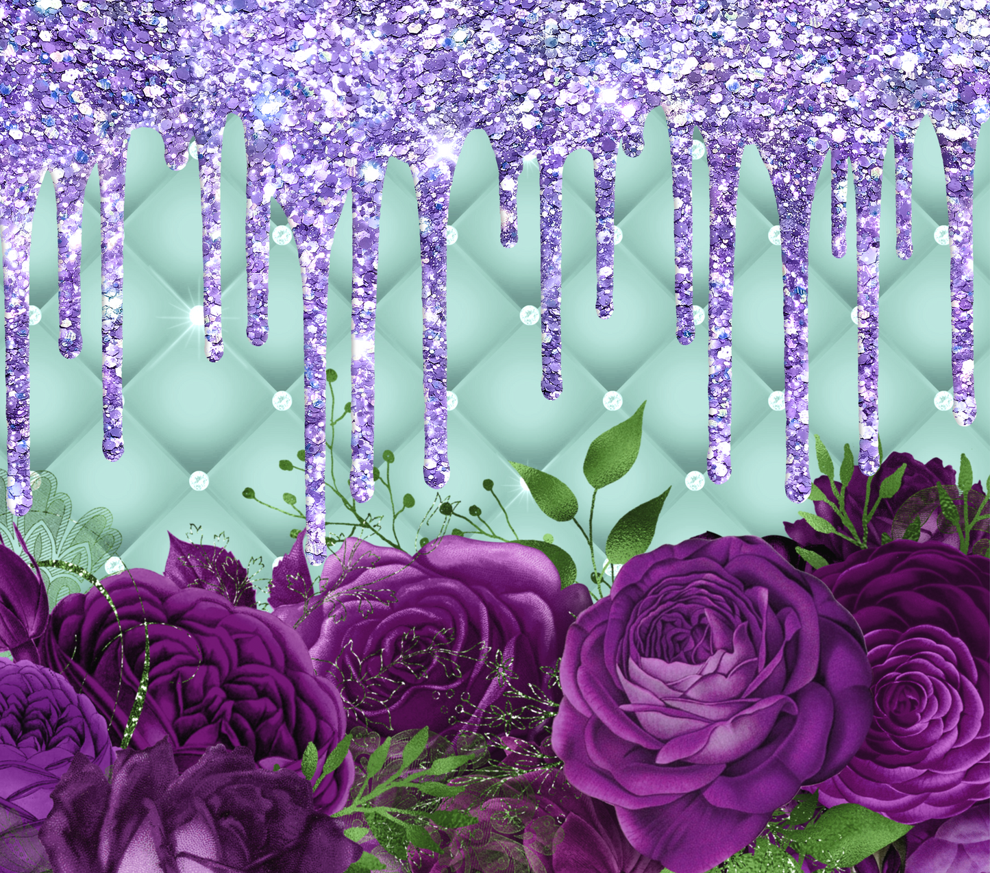 Purple Roses and Glitter Tumbler