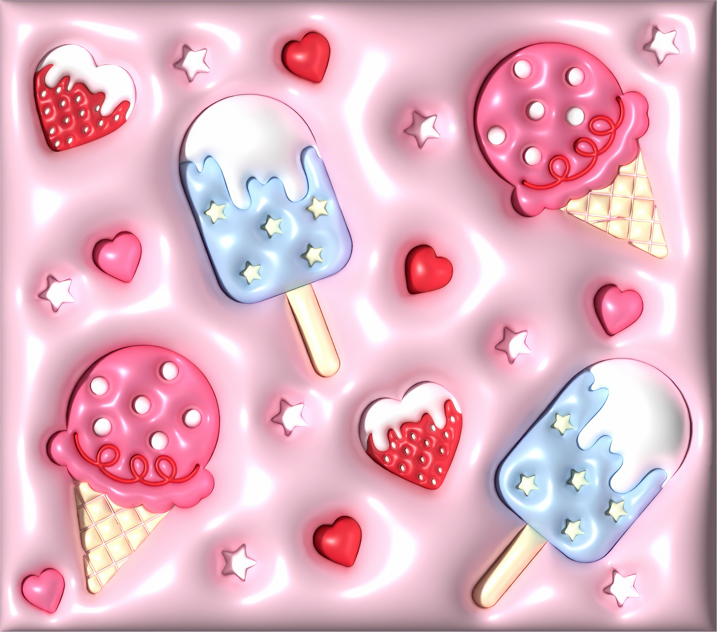 Ice Cream 3D Puff Tumbler