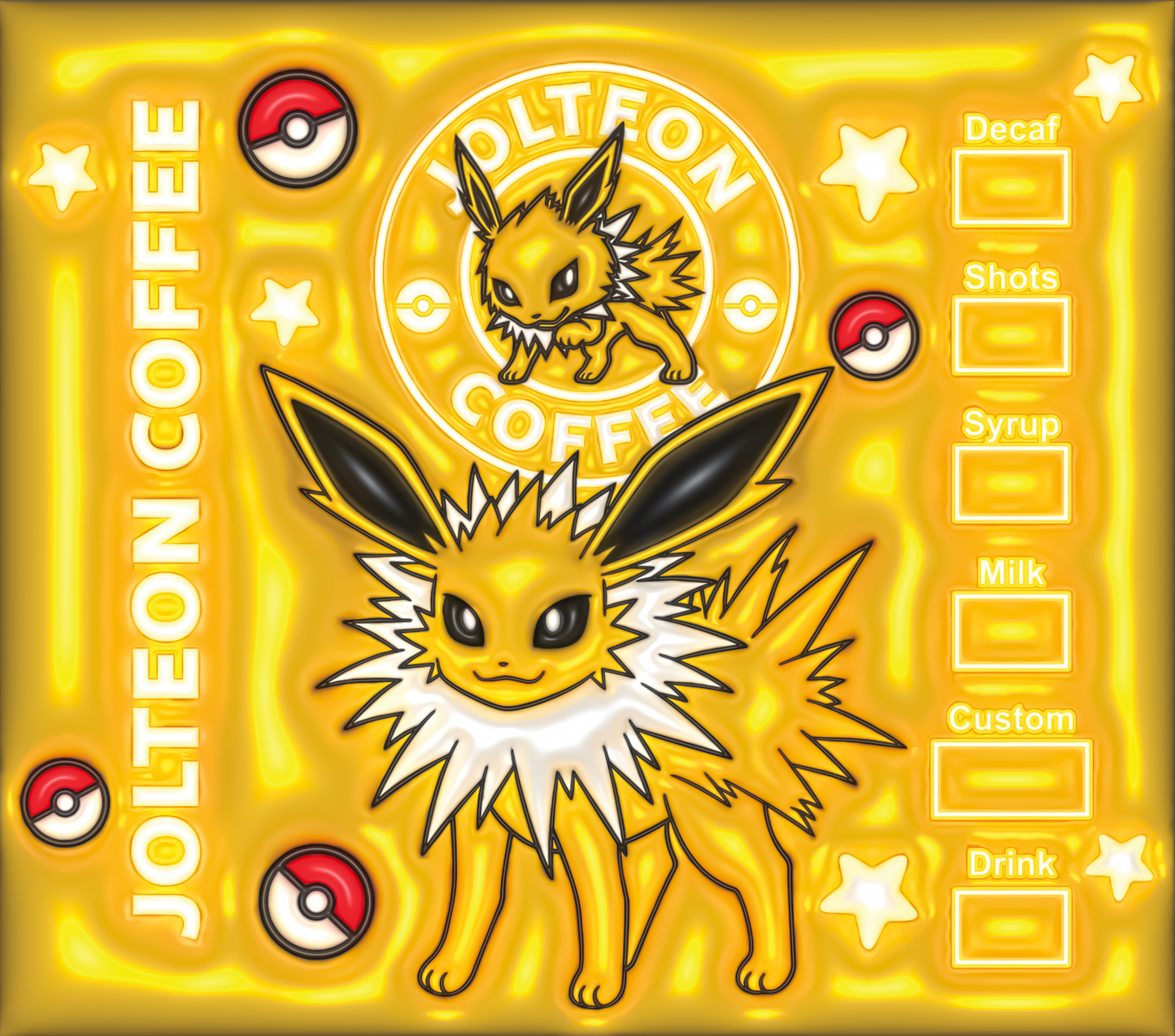 Jolteon Pokemon Coffee Starbucks Tumbler