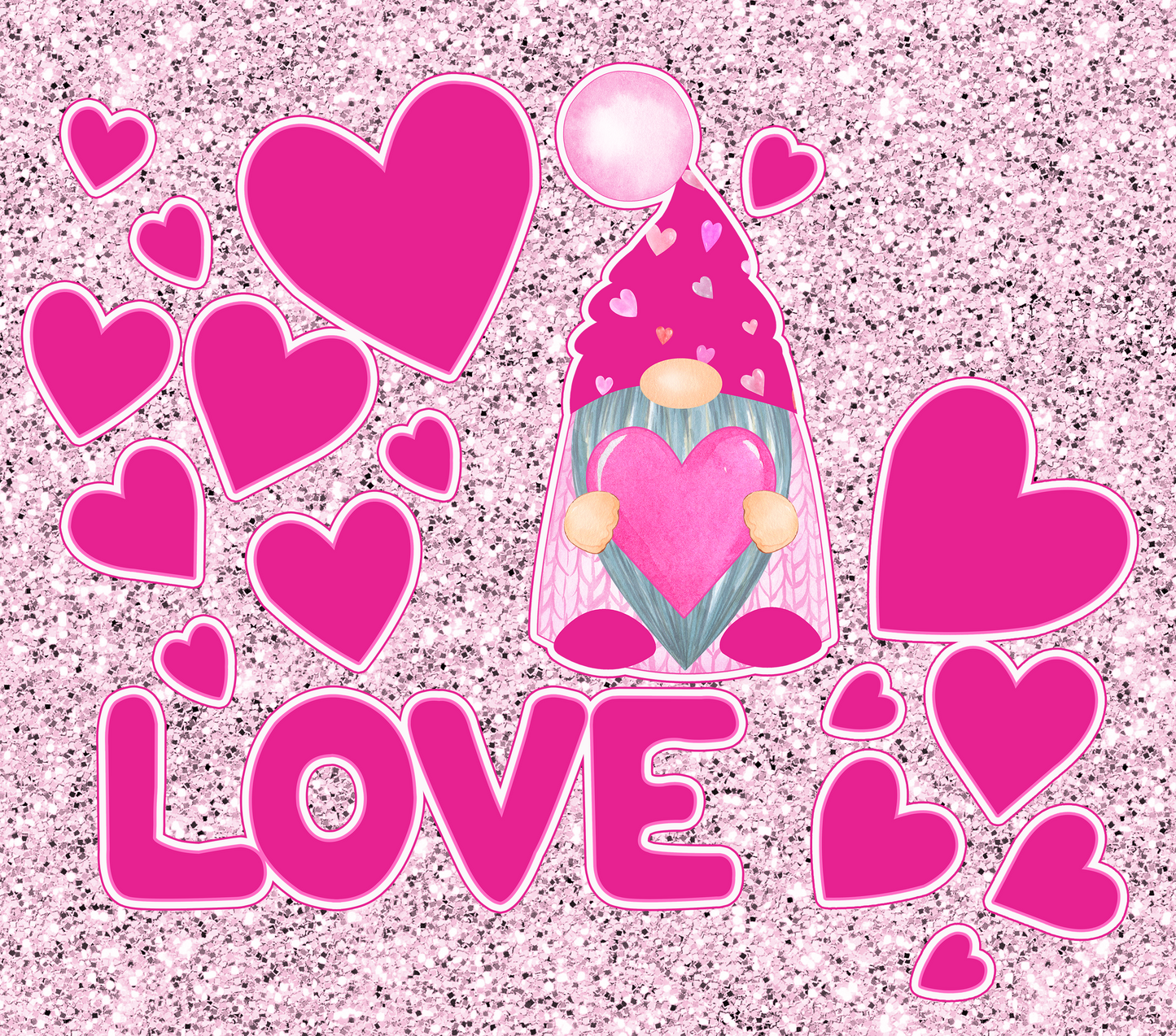 Pink Glitter Gnome Tumbler