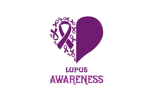 Lupus awareness ribbons heart