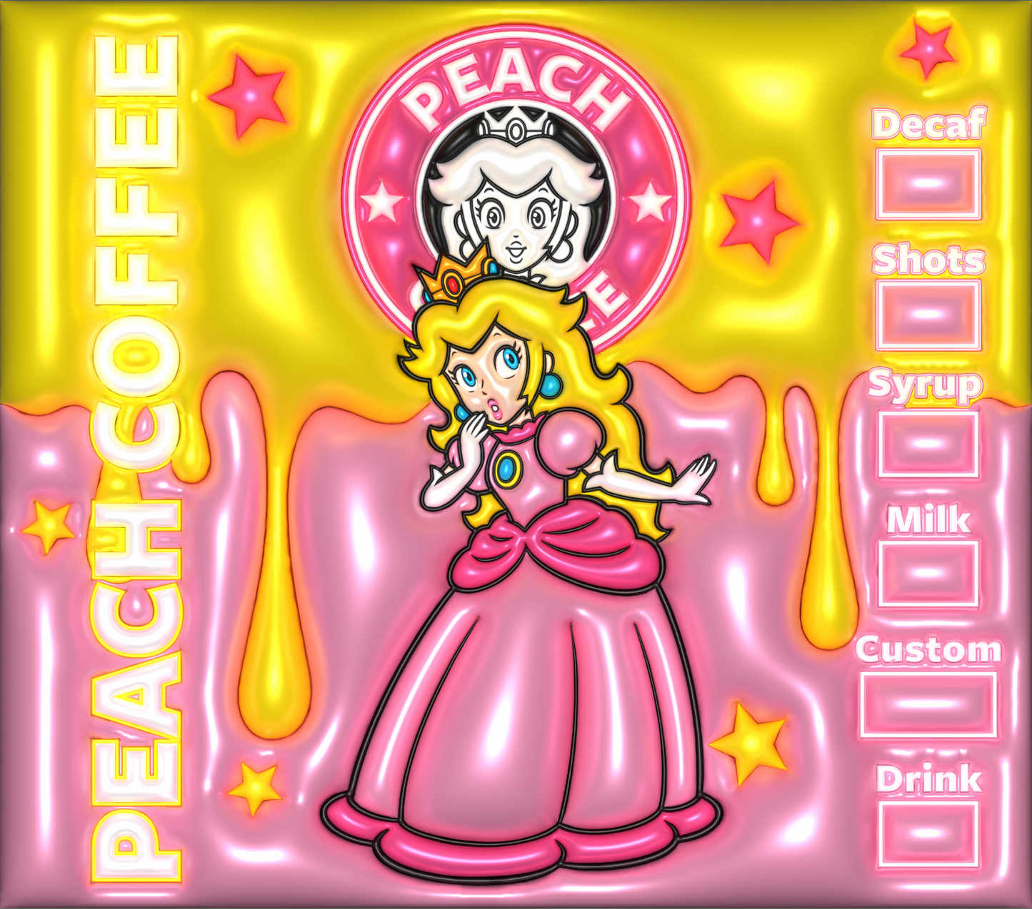 Princess Peach Tea 3D Tumbler