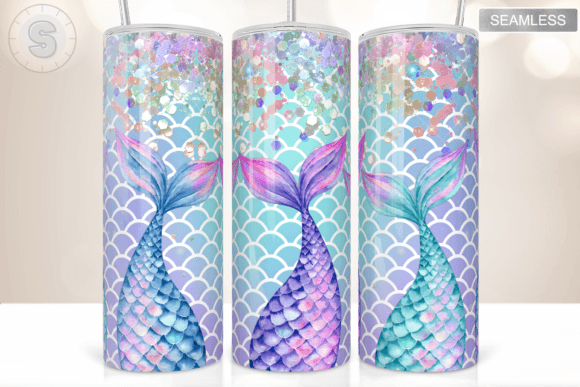 Mermaid Tail Glitter tumbler