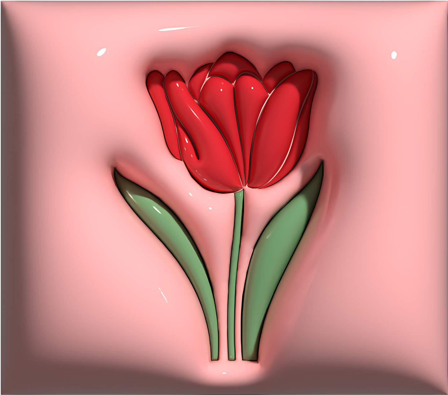 Pink Tulips on a 3D Puff tumbler
