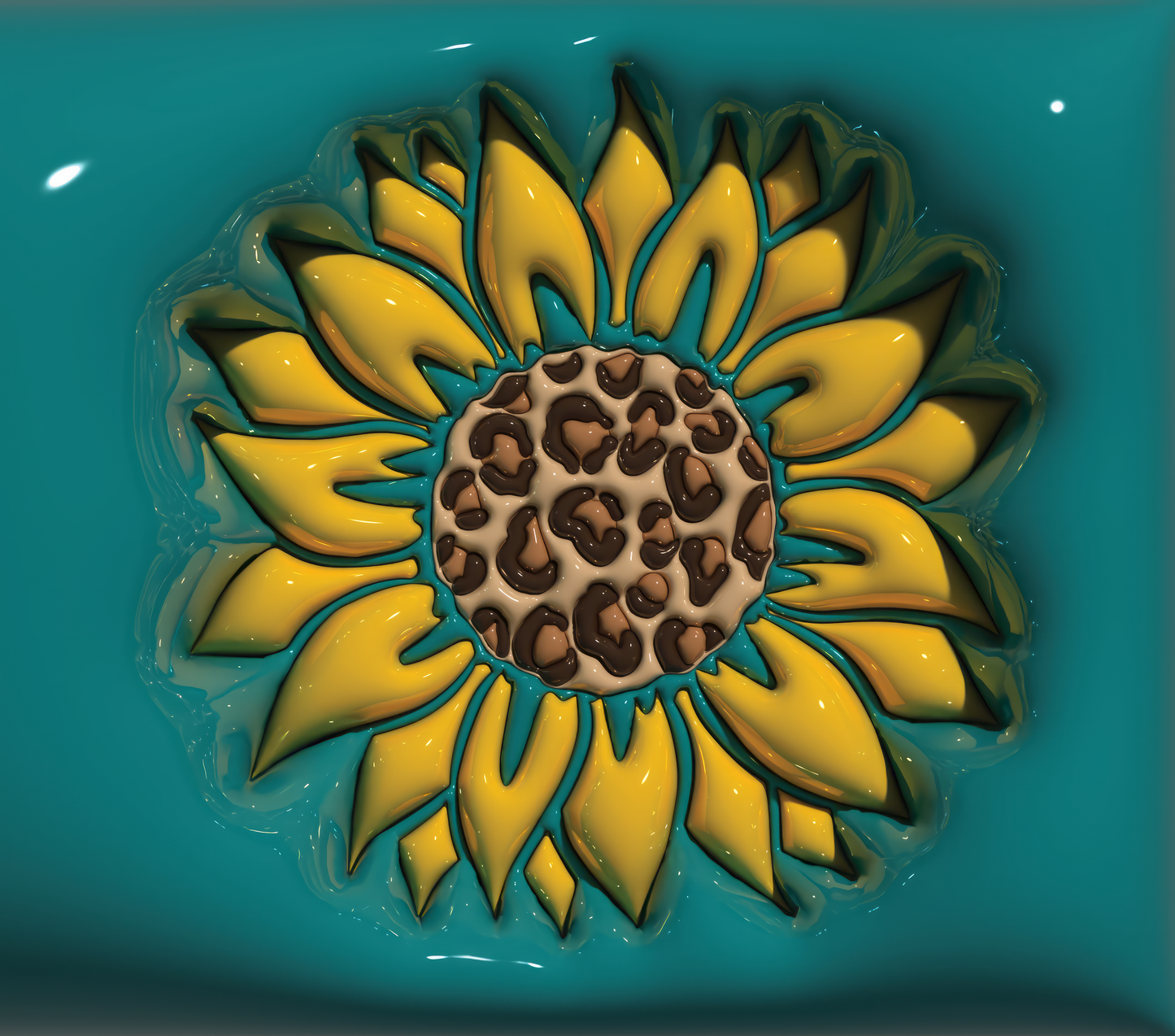 Sunflower Leopard tumbler