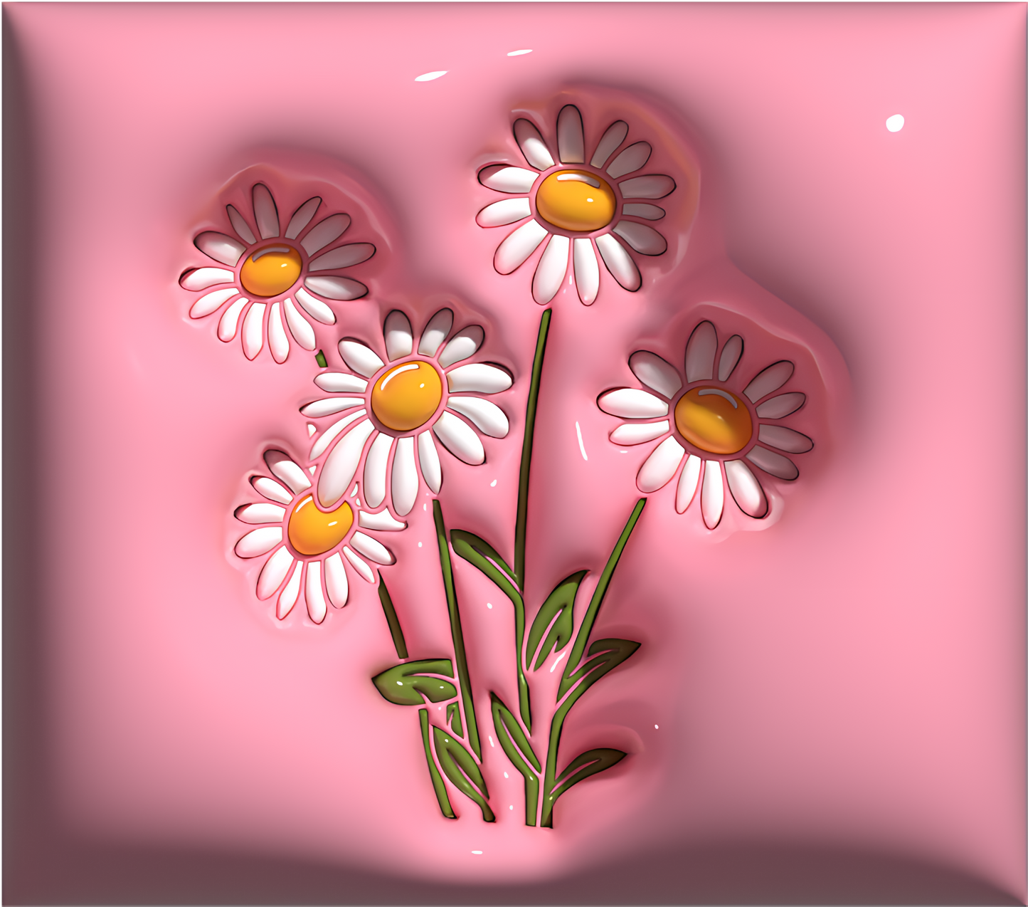 Pink and White Daisies 3D tumbler