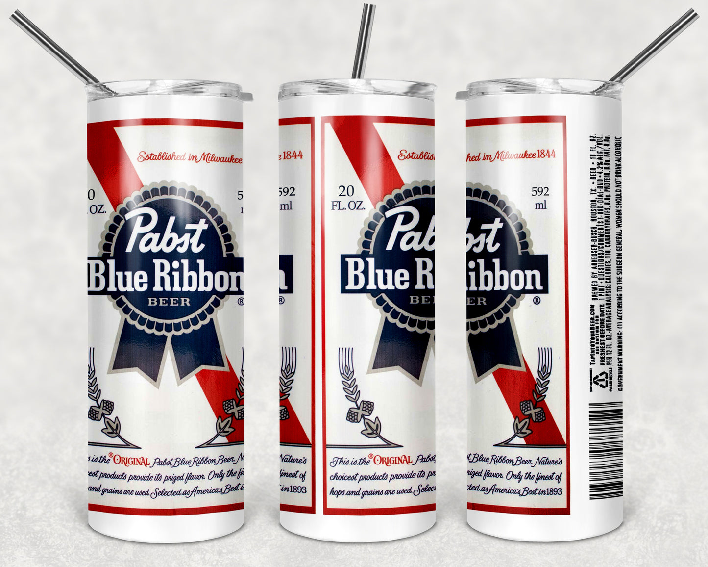 Pabst Blue Ribbon PBR Beer Tumbler