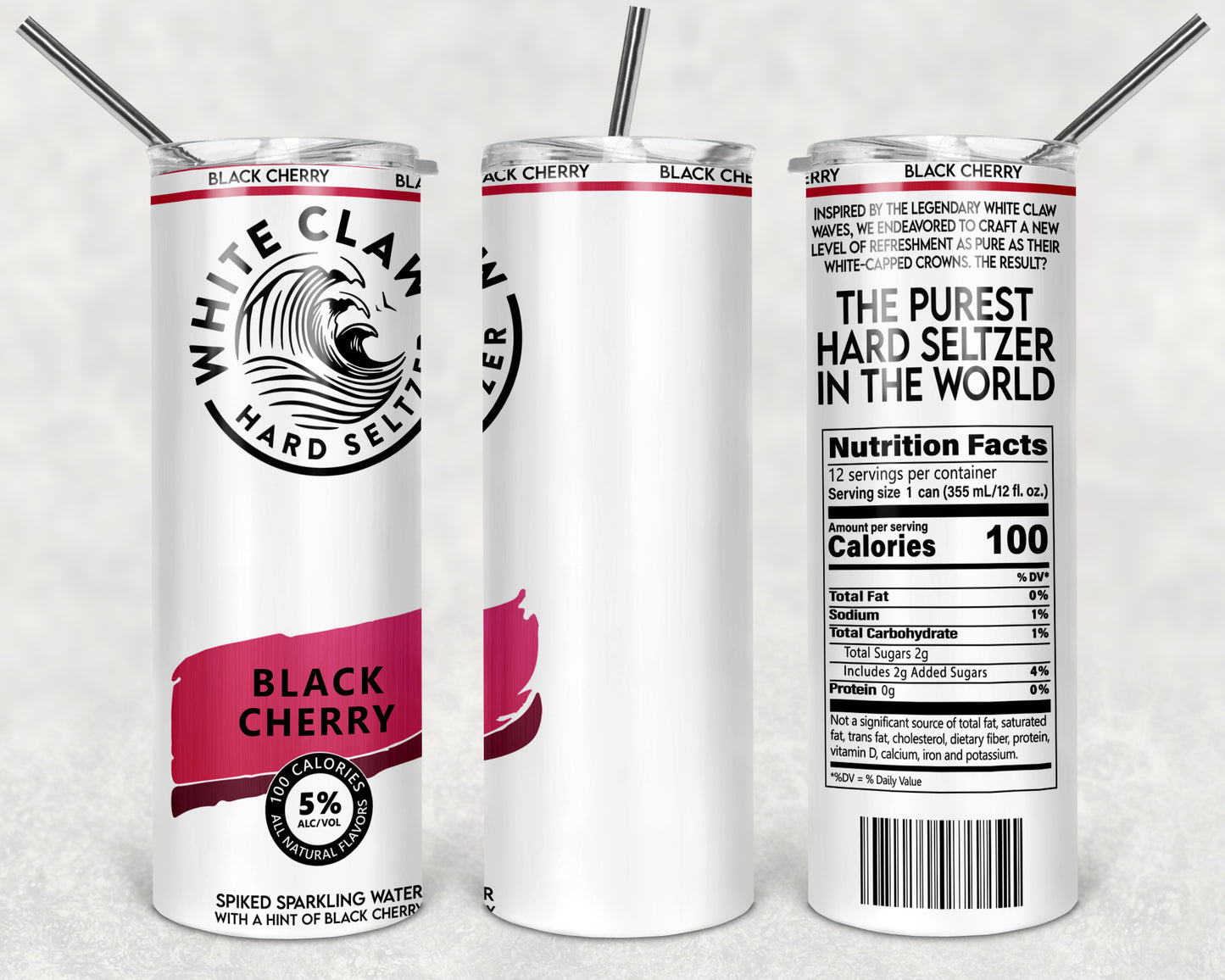 Black Cherry White Claw Hard Seltzer Tumbler