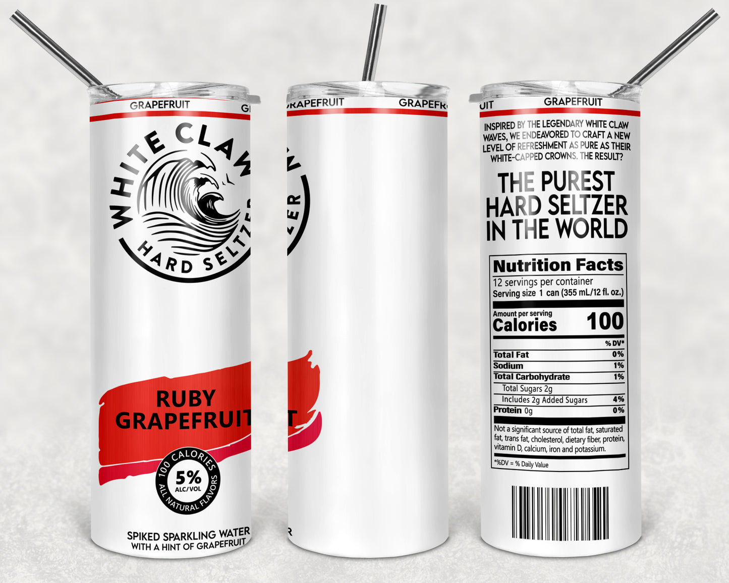 Ruby Grapefruit White Claw Hard Seltzer Tumbler