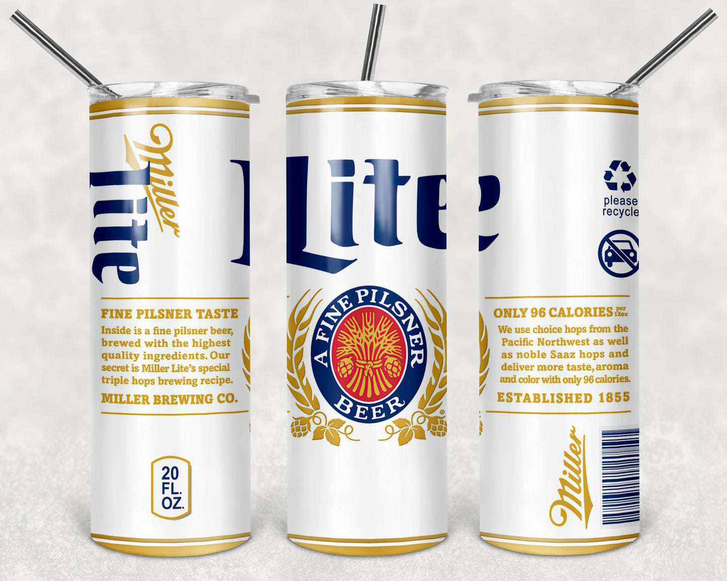 Miller Lite Beer Can Tumbler