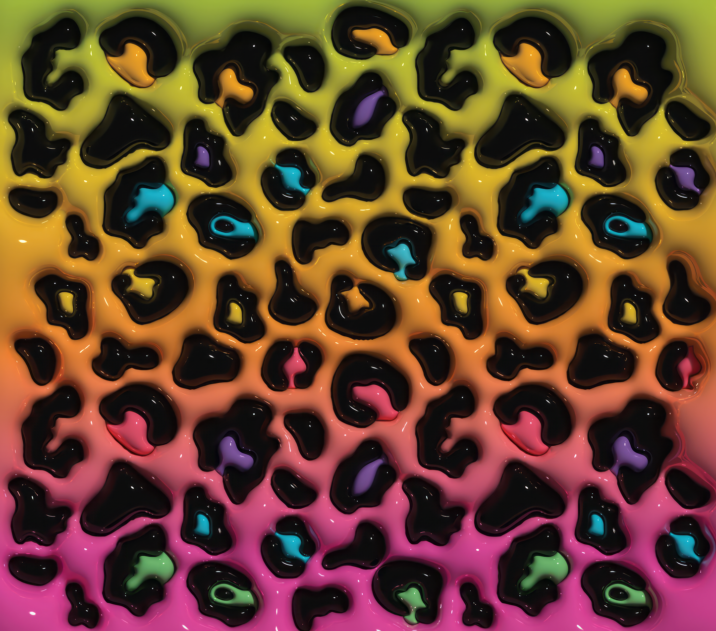 Cheetah Print Rainbow spots tumbler
