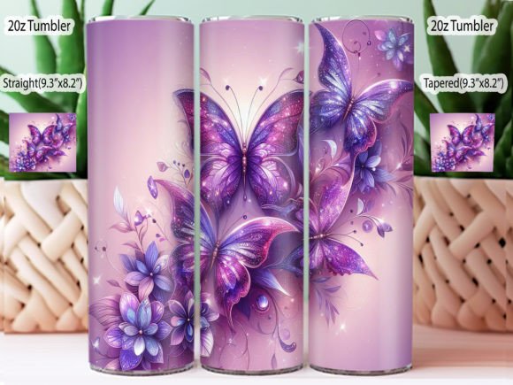 Pink, Purple, and blue Butterfly tumbler
