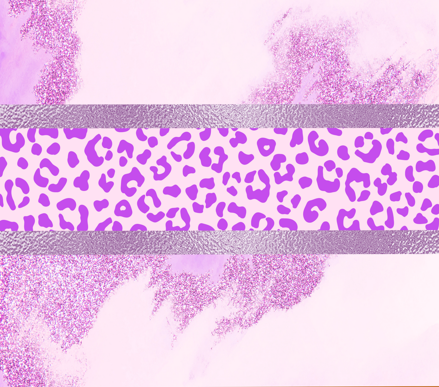 Purple glitter and leopard tumbler